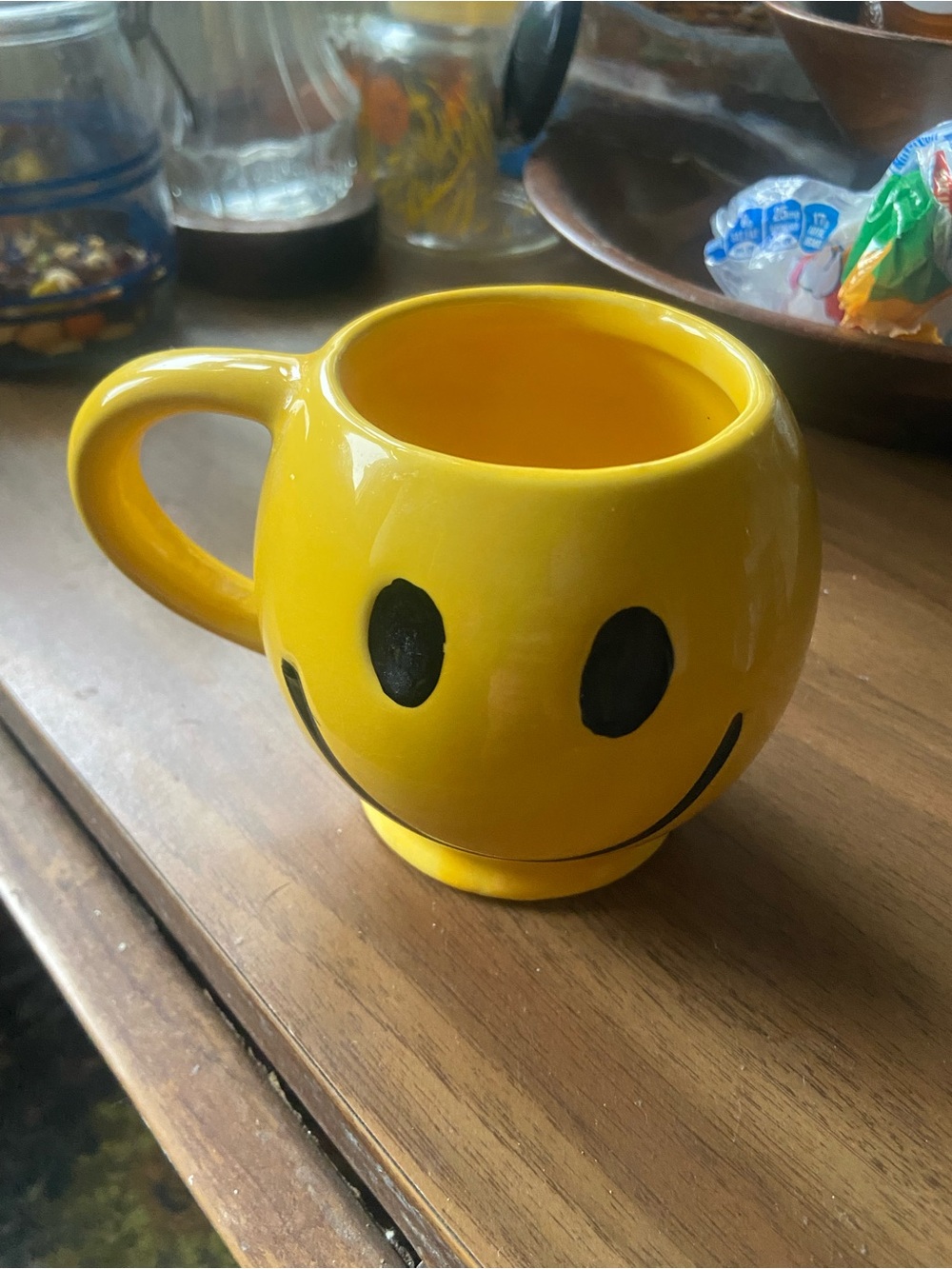 Vintage 1970’s Yellow Smiley Face Ceramic Mug